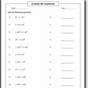 Exponents With Negative Bases Worksheets