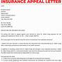 Sample Appeal Letter To Insurance Company