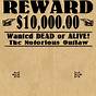 Wanted Poster Template Black And White