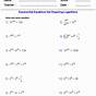 Exponential Equations Worksheet With Answers