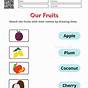 Fruit Or Vegetable Worksheet For Kindergarten