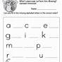 Kindergarten Missing Letters Worksheet