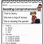 Reading Comprehension Worksheet 1st Grade