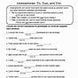 Homophones Practice Worksheets