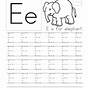 Letter E Kindergarten Worksheet