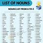 List Of Nouns Kindergarten