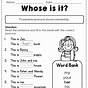 English Worksheets For First Graders