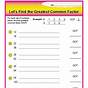 Greatest Common Factor Worksheets 6th Grade