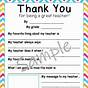 Thank You For Being My Teacher Printable