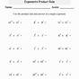 Exponent Product Rule Worksheet