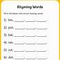 Rhyming Words Worksheets Pdf