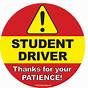 Printable Student Driver Sign