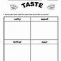 Sense Of Taste Worksheets