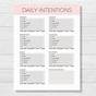 Daily Intention Setting Worksheet