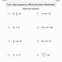 Free Two Step Equation Worksheets