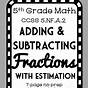 Estimate Fraction Sums And Differences Worksheet