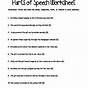 Identify Parts Of Speech Worksheet