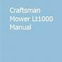 Craftsman Lt4000 Riding Mower Manual