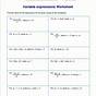 Evaluate Expressions Worksheet 6 Grade