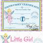 Printable Tooth Fairy Certificate