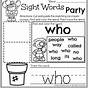 Kindergarten Sight Words Lesson Plan