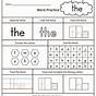 Free Printable Sight Word Worksheets For Kindergarten