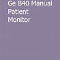 Ge B40 Monitor Service Manual