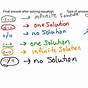One Solution No Solution Infinite Solutions Worksheets
