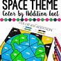 Kindergarten Addition Space Math Worksheet