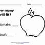 Kindergarten Estimation And Actual Worksheet
