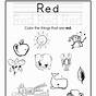 Printable Color Red Worksheets
