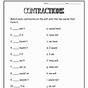 Contraction Match Worksheet