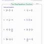 Fractions In Equations Worksheets