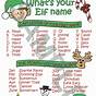 What's Your Elf Name Chart