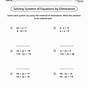 Solving System Of Equations Worksheets