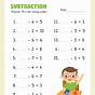 First Grade Subtraction Worksheets Printable