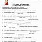 Homophones Worksheets 4th Grade