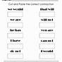 Contraction Worksheet First Grade