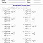 Exponential And Logarithmic Functions Worksheets Answers