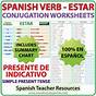 Estar Conjugation Worksheet Pdf