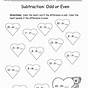 Even And Odd Valentines Numbers Worksheets