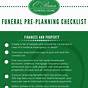 Funeral Pre Planning List