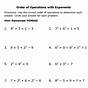 Exponent Operations Worksheets