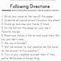 Follow Directions Worksheets