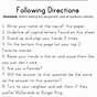 Following Directions Worksheet 6th Grade