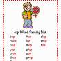 Word Family Spelling Lists Printable