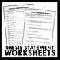 Thesis Statement Practice Worksheets Answer Key