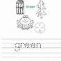 Color Green Objects Worksheet