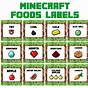 Printable Minecraft Party Food