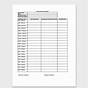 Printable Excel Snow Removal Log Sheet Template